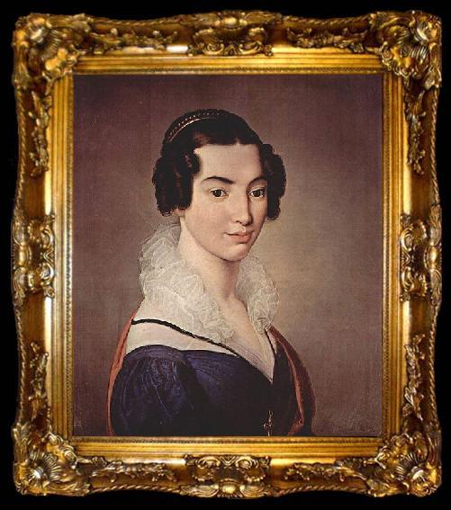 framed  Francesco Hayez Portrat der Antonietta Vitali Sola., ta009-2